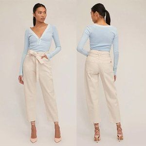 Marissa Webb Stevie 80's Barrel Leg Pants Women's Sand Dune Size: 28 NWT